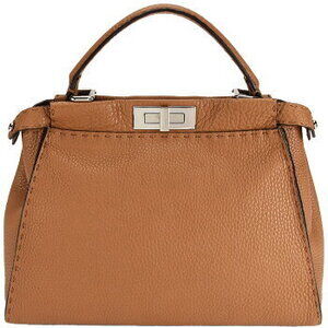 Fendi Shoulder Bag Peekaboo Brown Regular Leather Selleria Handbag
